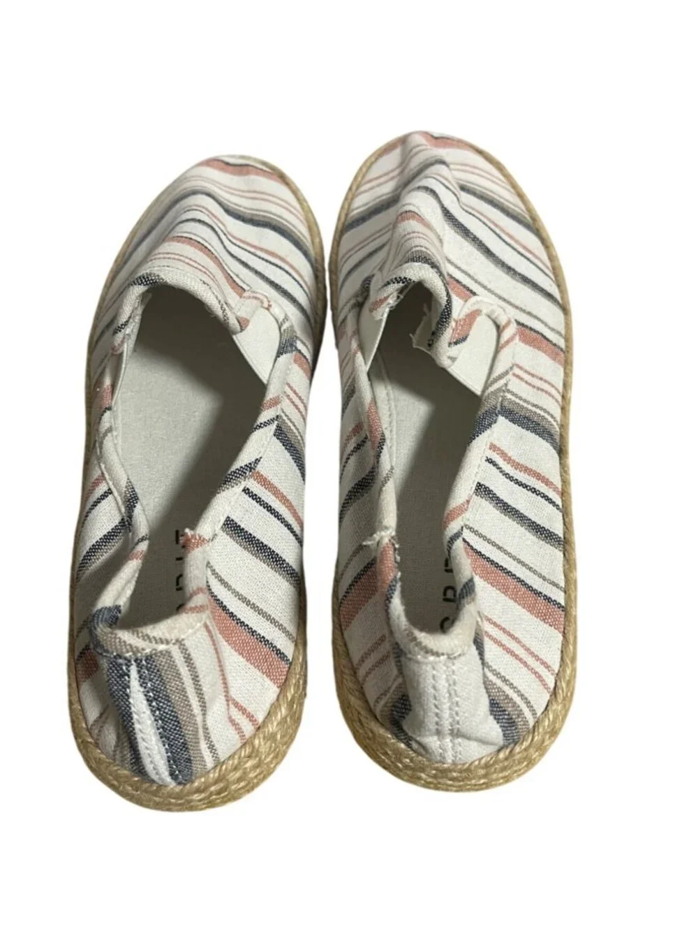 Esprit Nadine Espadrille Flats Womens Size 9 Slip On Casual Striped Canvas Shoes
